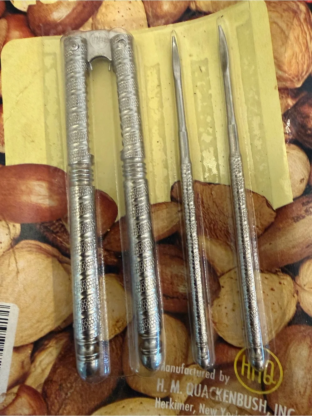 Nutcracker and Nutpick Set - Silver Stainless Finish